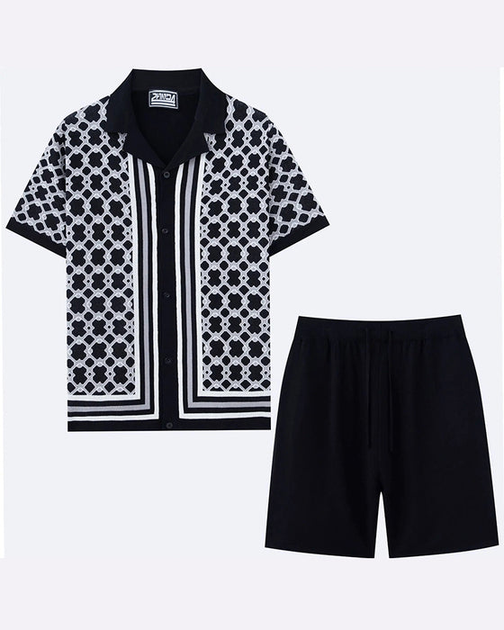 Sett Kortermet Cardigan Og Shorts Todelt