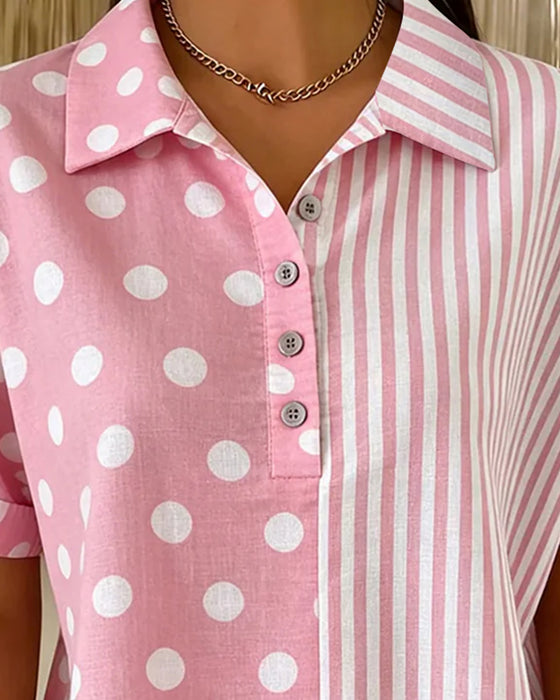 Bluse Jakkeslag Prikket Stripe