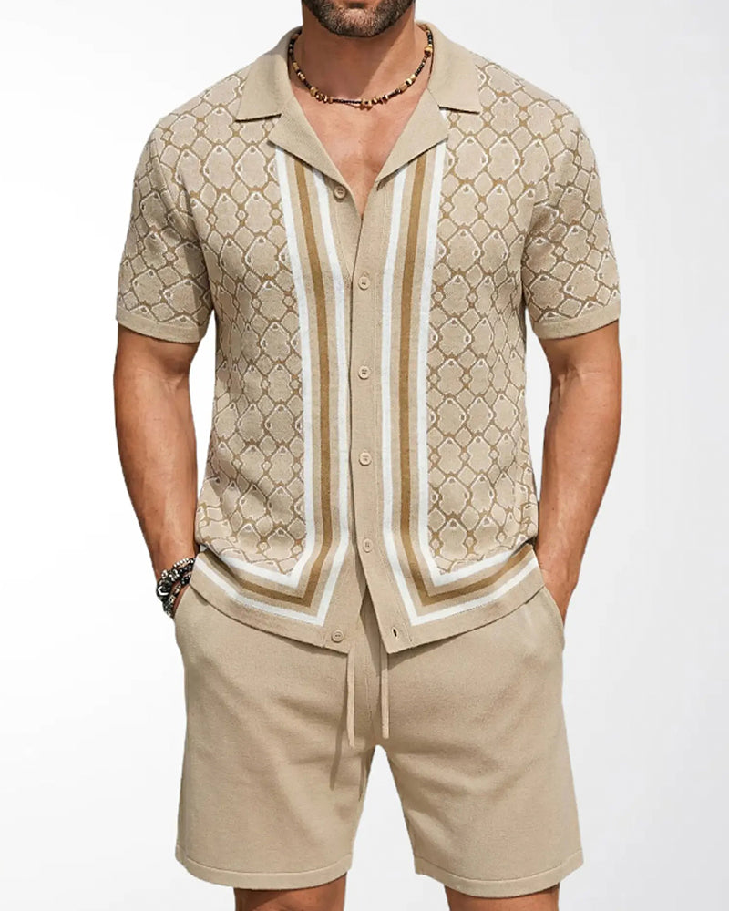 Sett Kortermet Cardigan Og Shorts Todelt