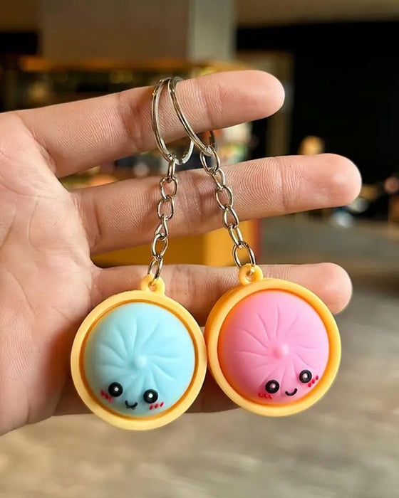 Søt Dumpling Pressbar Glød Squishies Fidget Nøkkelring