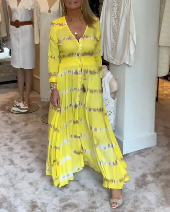 Elegant lang pendlerkjole for kvinner