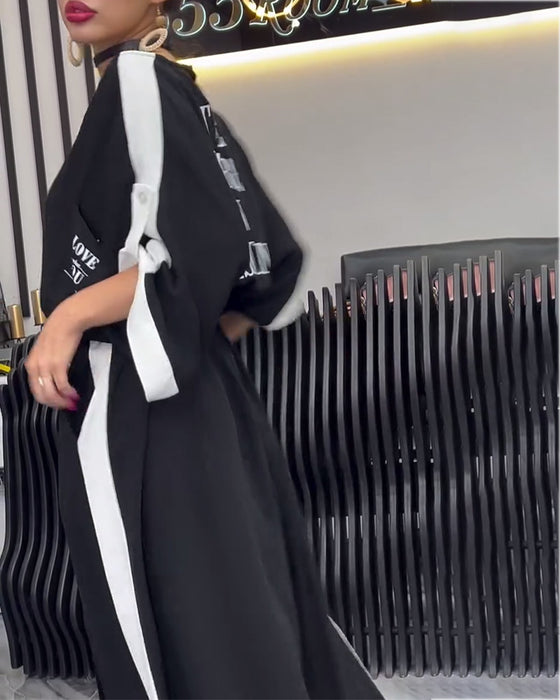 Dress V-Hals Uregelmessig Løse Bukser