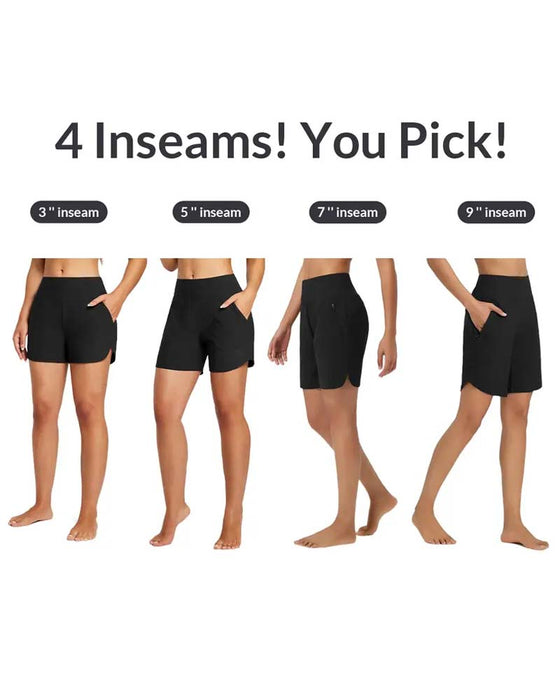 Shorts Høy Midje Splitt Sportslig Casual