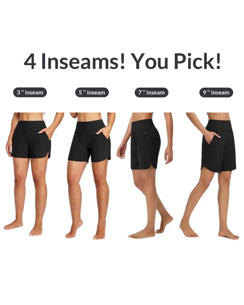 Shorts Høy Midje Splitt Sportslig Casual