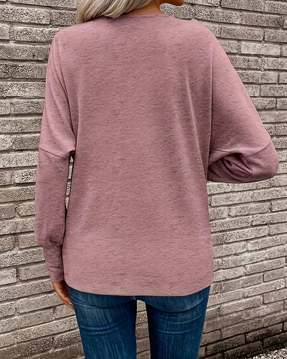 T-Shirt Mock Neck Solid Knapp Lang Erme