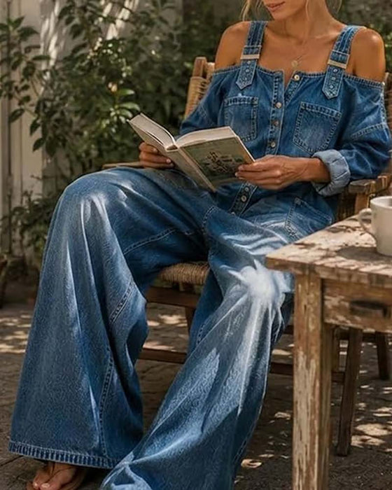 Jumpsuit Spagettistropp Kald Skulder Vida Ben Denim