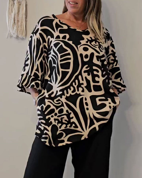 Topp Abstrakt Botanisk Print Løs