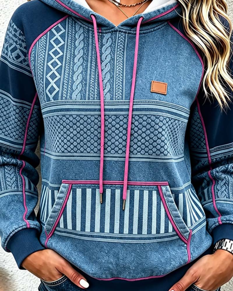 Hoodie Hetter Lang Erme Avslappet