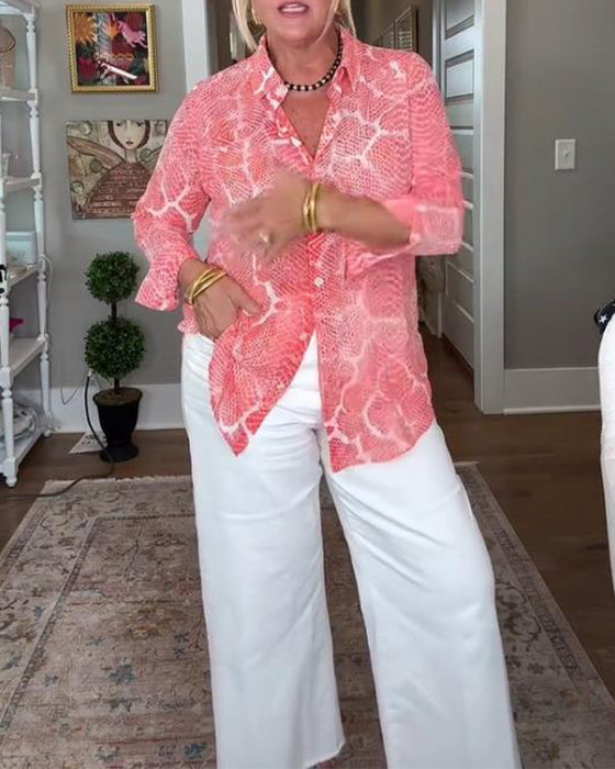 Blus Med Knappet Og Strukturert Egenskaper