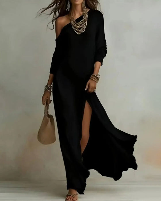 Kjoler Off-Shoulder Kortermet Spalte Lang