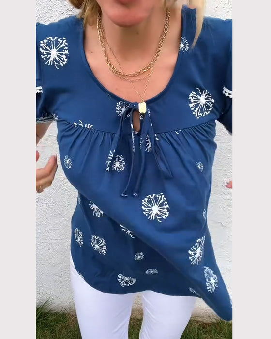 Bluse Petalærme Trykk Tie-Dye