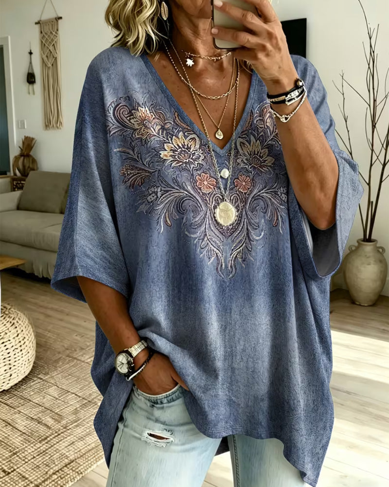 Bluse V-Hals Casual Tøff