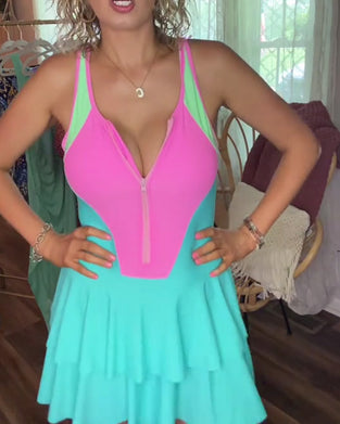 Badedrakt Sport Fargeblokk