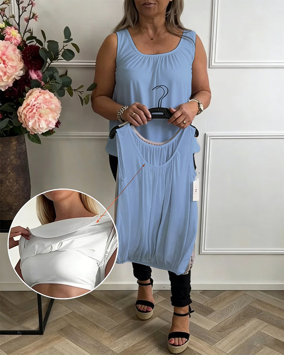 Tank Topp Innbygd Bh U-Utringet Casual