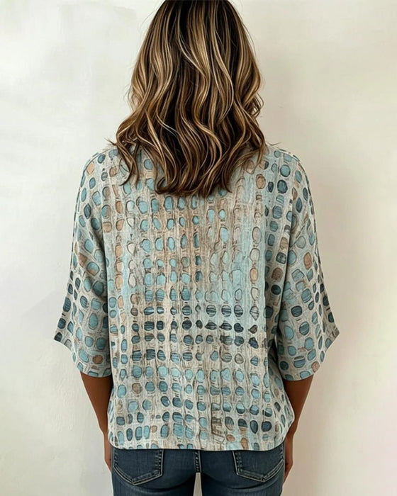 Bluser Rundhals Kortermet Polka Dot