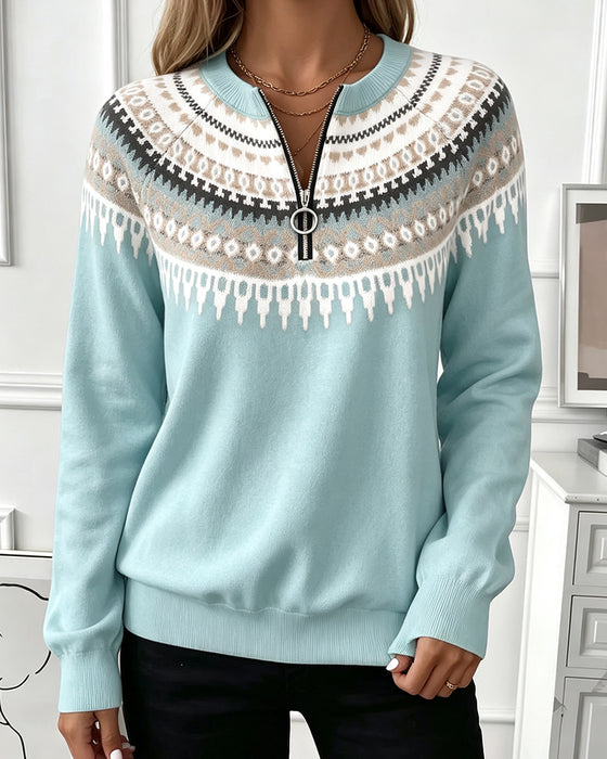 Sweatshirts Fargeblokk Glidelås Lang Erme