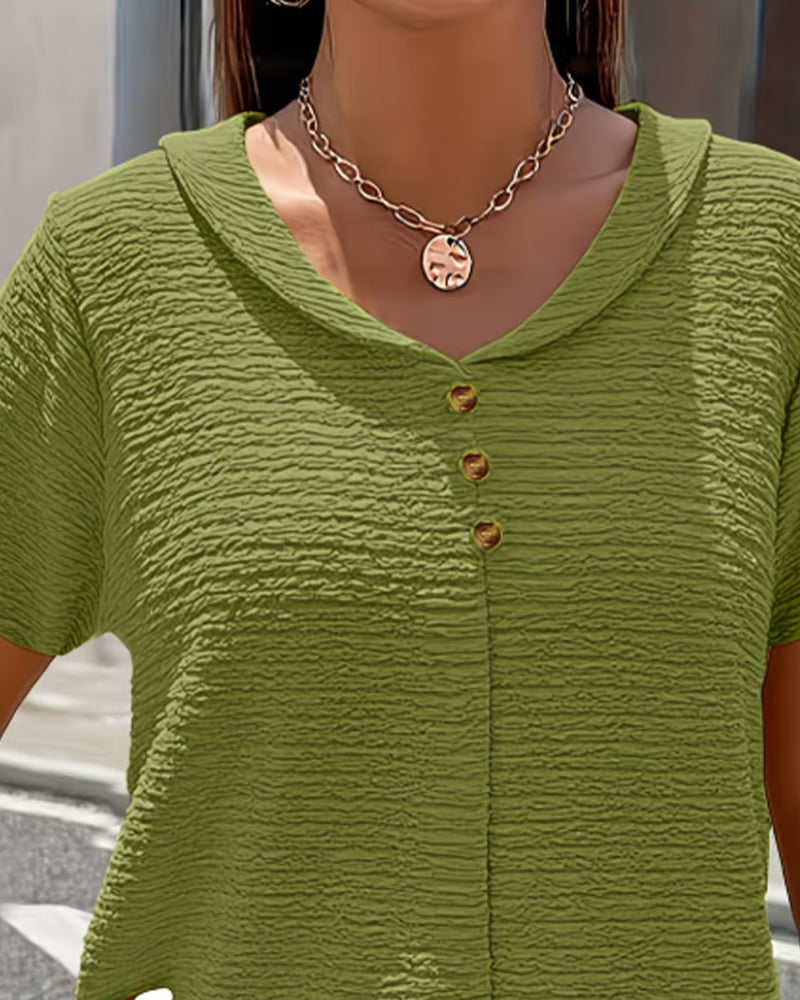 T-skjorte Peter Pan Krage Tre Knapper