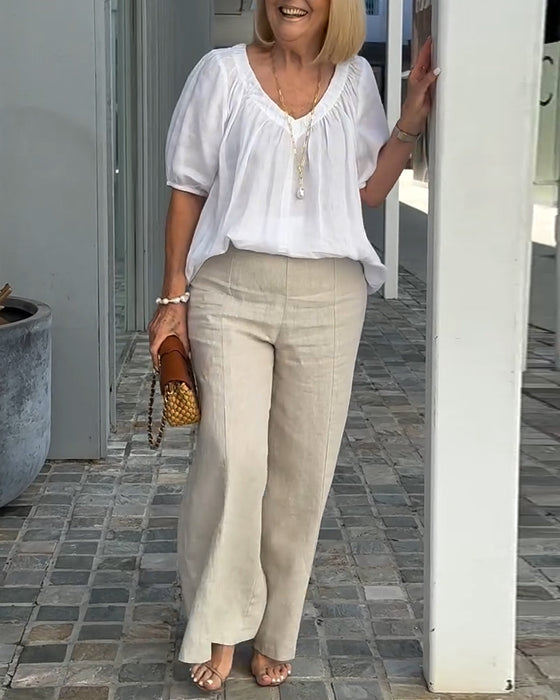 Set V-hals Casual Late Bukser
