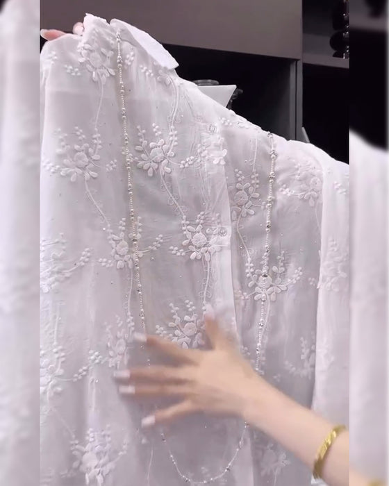 Skjorte Ensfarget Brodert Dropped Shoulder