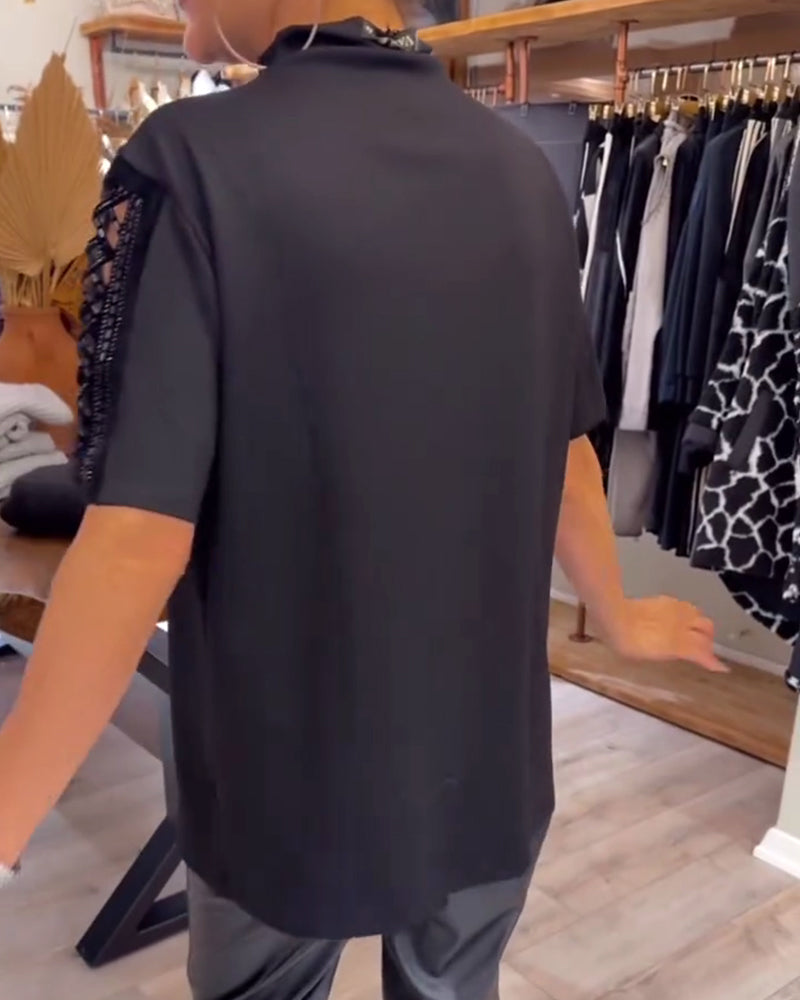 Topp Modisk Kortermet Hullkrage