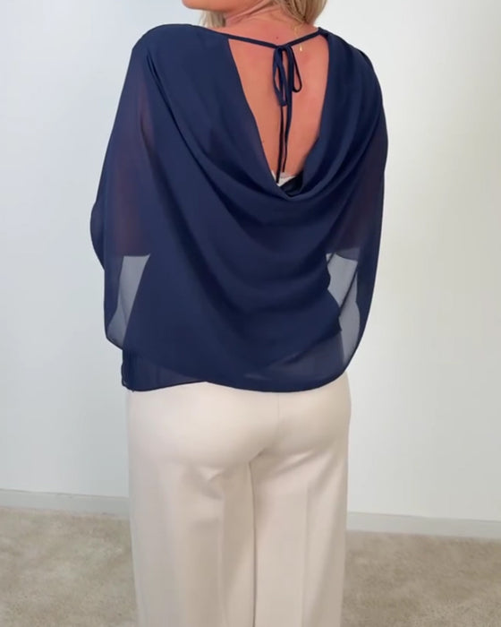 Bluse Klokkeerme Rund Hals