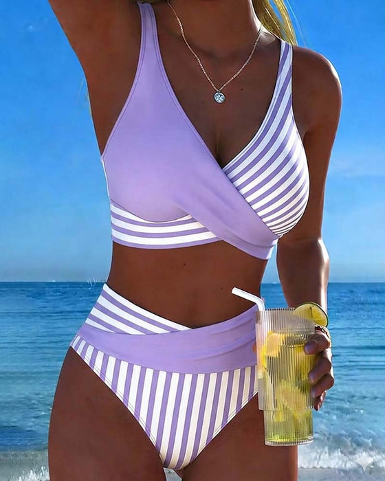 Bikini Kryssstripet Trykt