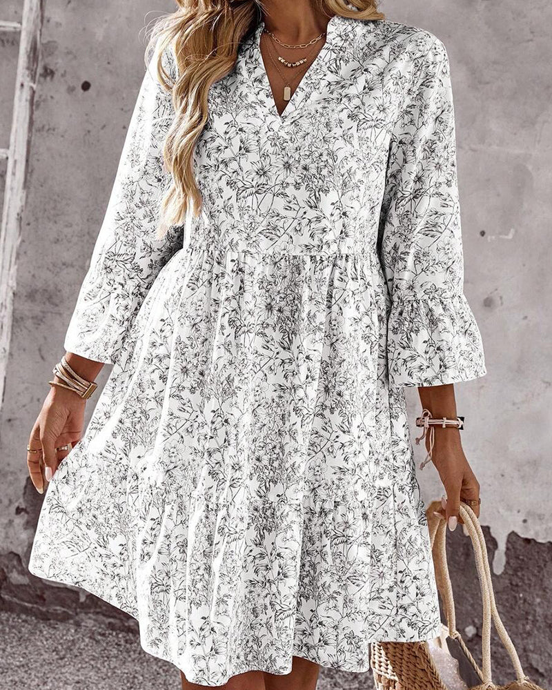 Kjole Blomst V-hals Kake