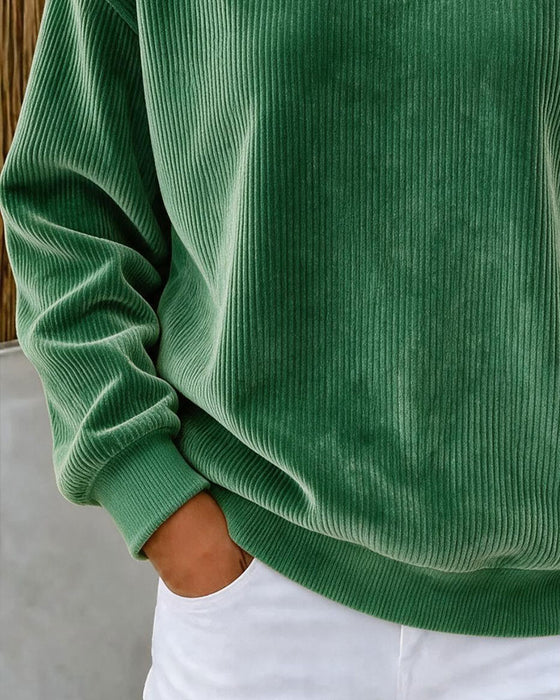 Sweatshirt Kordfløyel Rund Hals