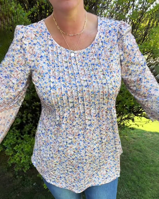 Puffermet Blomstret Rynket Topp