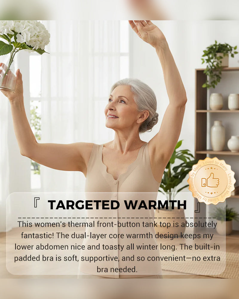 Tank Top Termisk Forknapper Integrert Brystholder