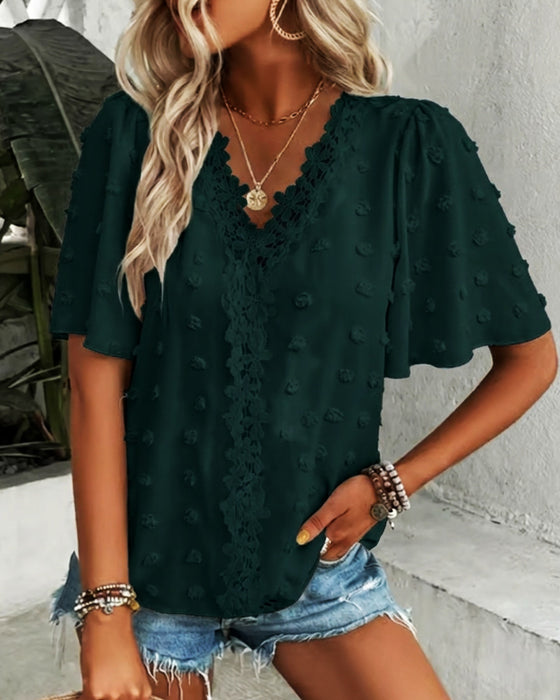 Bluse Sammenføyd Jacquard Rysjeerme