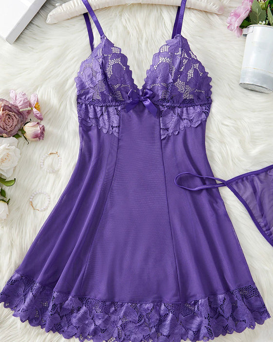 Lingerie Solid Farge V-Hals Blonde
