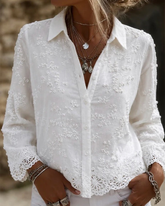 Bluse Stilig Blonde Patchwork Solid