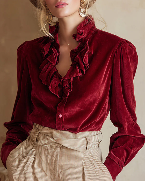 Top Med Volangdetalj Og Pufferm Design