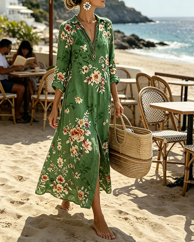 Kjole Blomstret Trykk Maxi