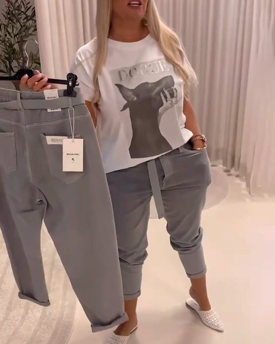 Bukser Elastiske Slim Fit Avslappede