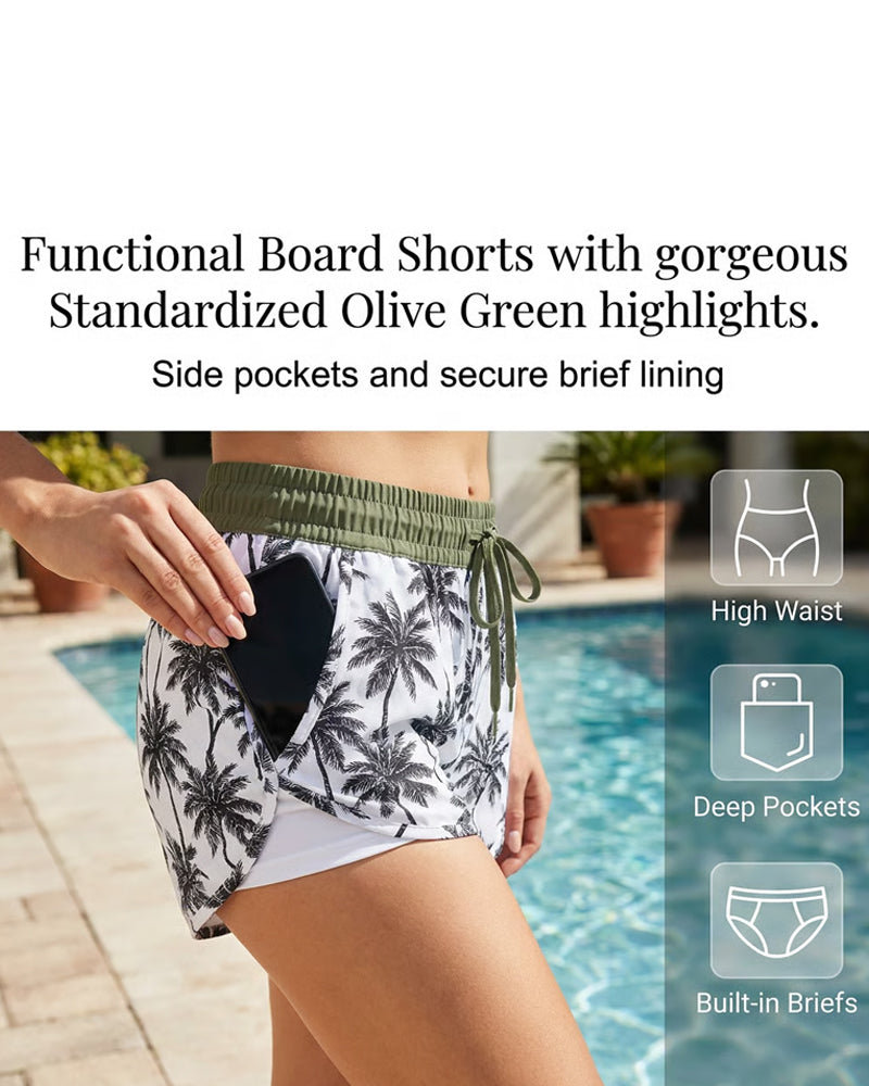 Dekk Og Bikini Crisscross Ermeløs Topp + Dragsnor Trykte Bukser For