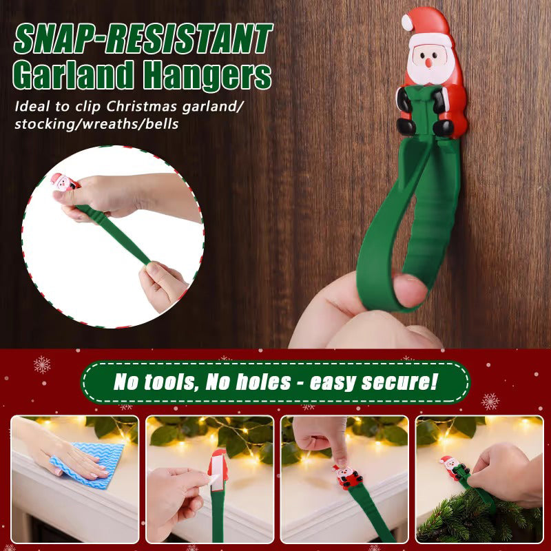 🎄🎅 Julenisse Selvklebende Kroker (12-Pakning) — ingen bor, ingen spiker, bare peel, stick og heng