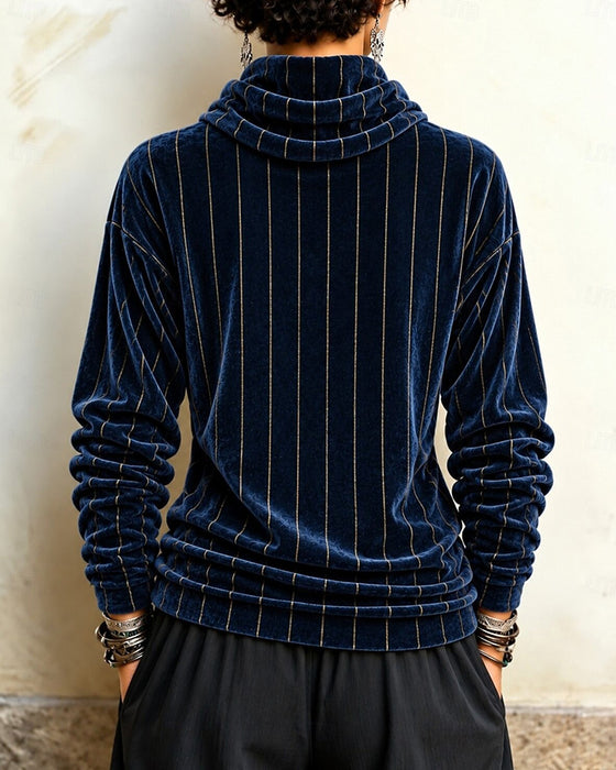 Topp Stripet Cowl Hals Mote
