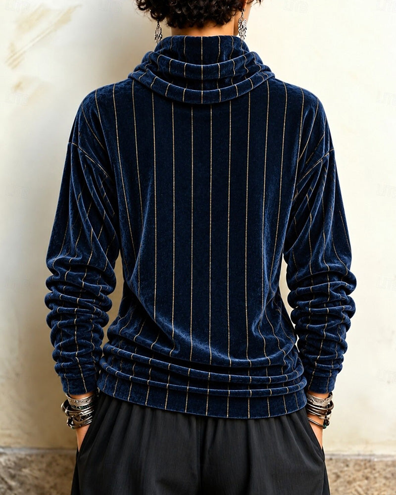 Topp Stripet Cowl Hals Mote
