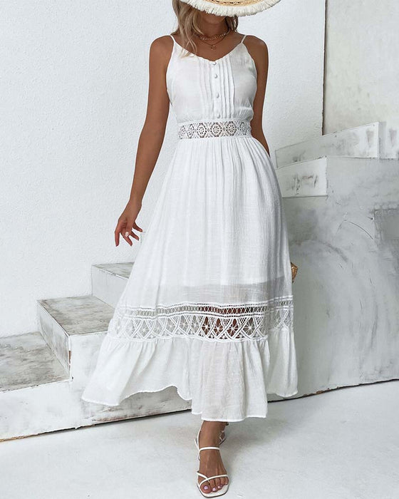 Ensfarget elegant seleselekjole med blonder