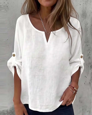 Bluse Solid Casual Knapp