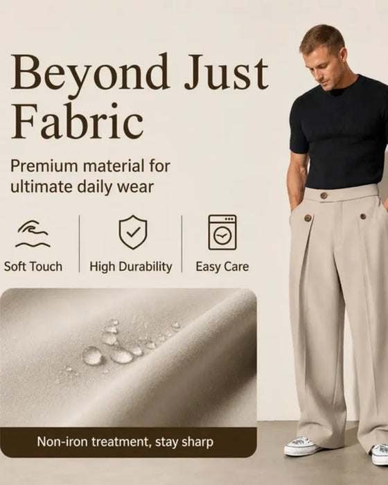 ⏰ Herrer Bukser Rett Ben Rynkefrie 👖