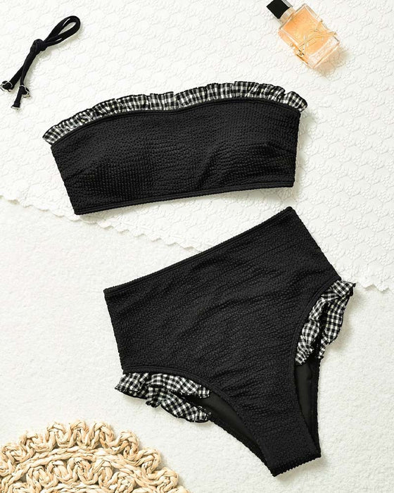 Bikini Rute Ruffle Stroppeløs