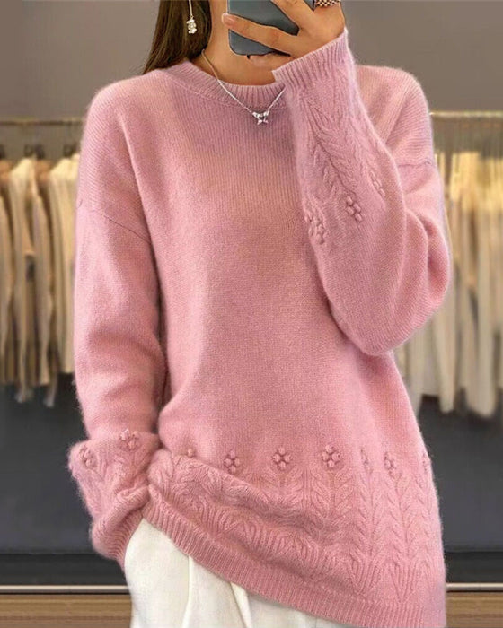 Kvinneens Enfarge Passende Pullover I Retro Stil