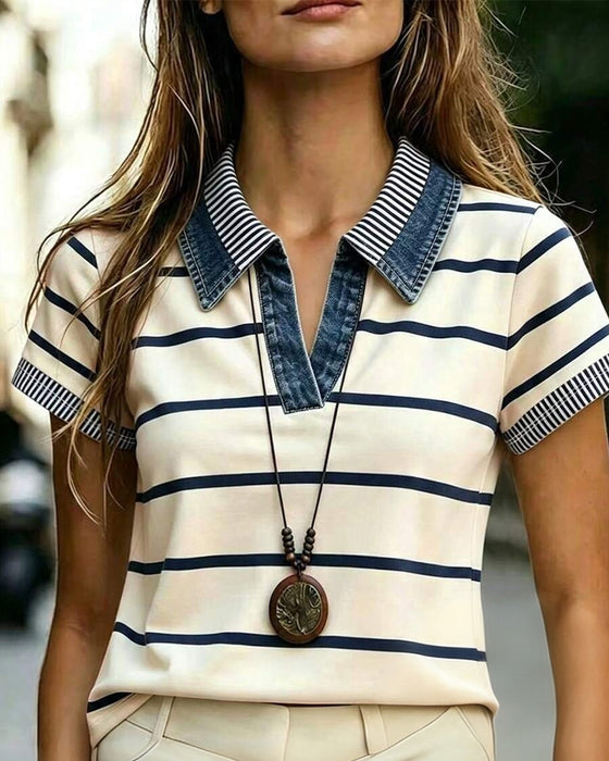 Bluse Stripet Casual Slag