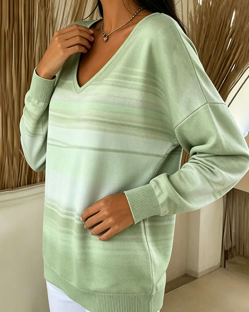 Sweatshirts V-Hals Lang Erme Ombre