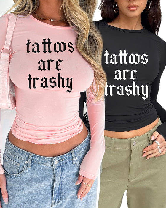 T-Skjorte Tettsittende Langermet