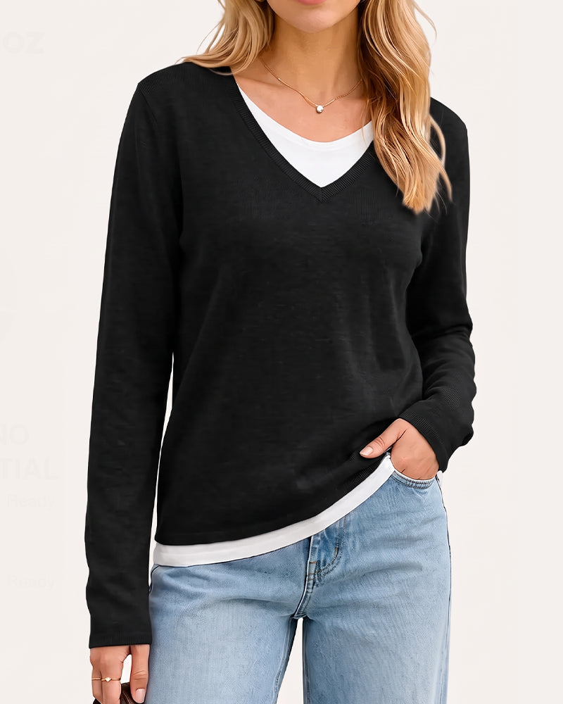 Pullover Casual Faux Todelt