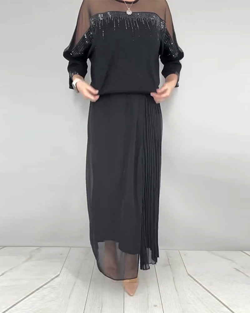 Bluse Mesh Spleising Løs